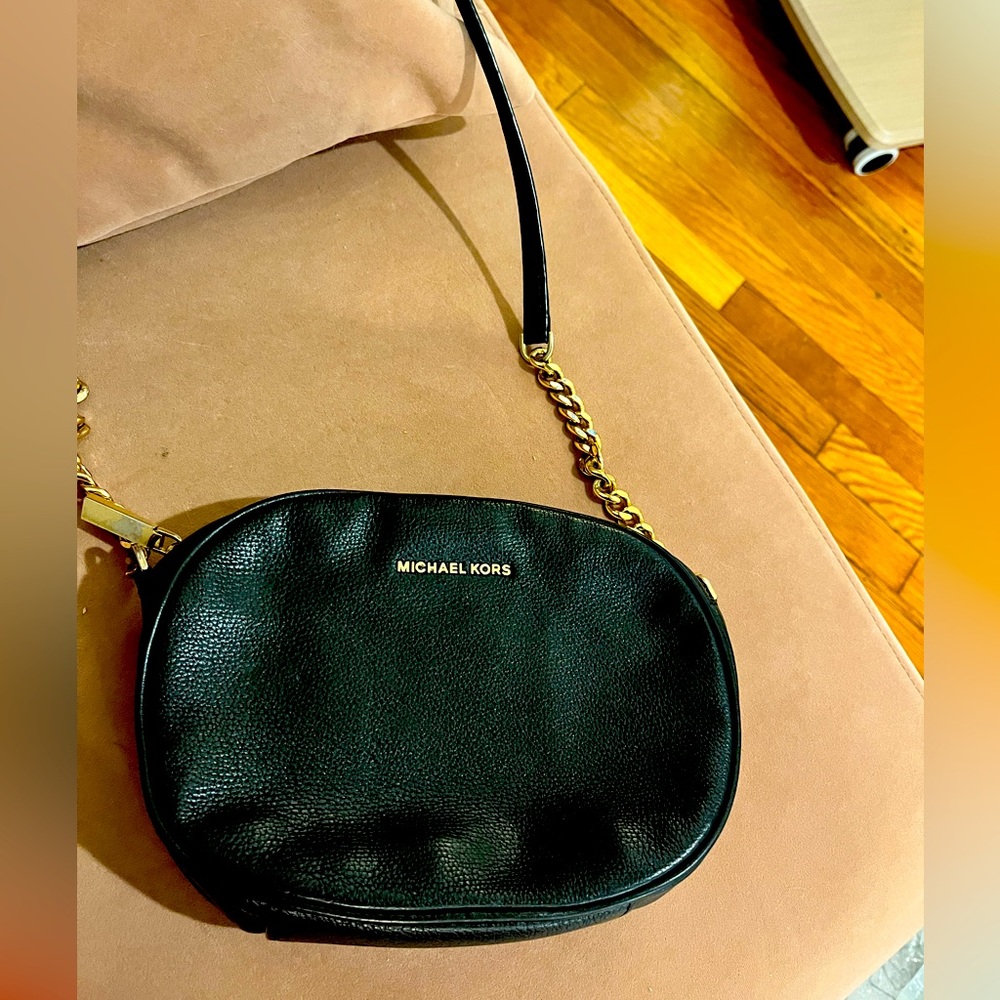 Black Leather Crossbody Bag - Michael Kors